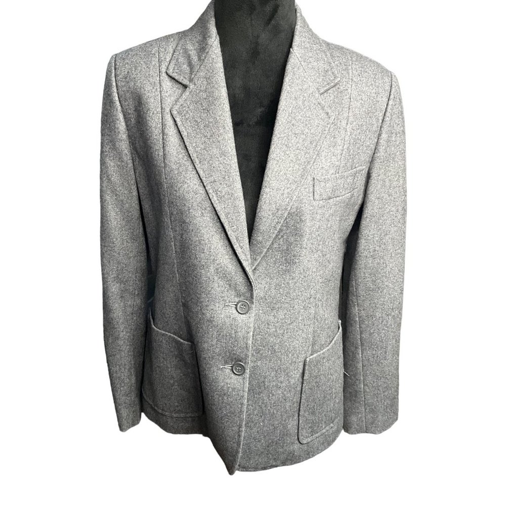 Vintage Collections‎ Wool Blend Blazer Size 14 Gray Women's
